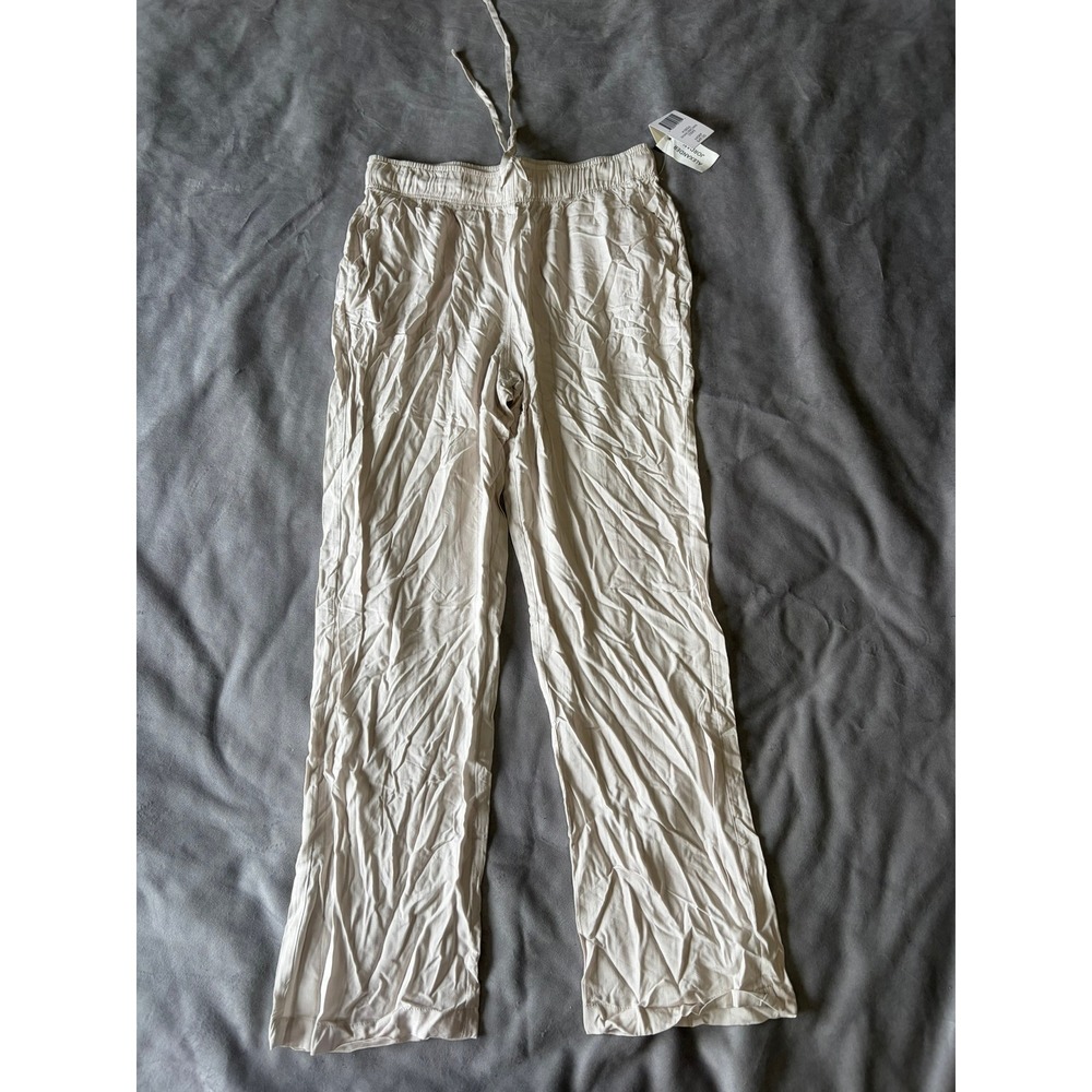 Alexander Jordan Khaki Brown Stripe Wide Leg Drawstring Pants 5856 Mens Medium